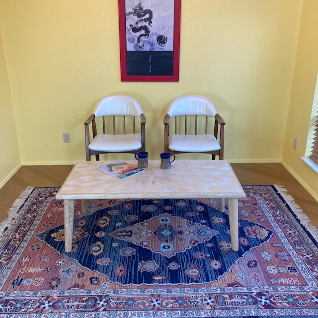 contemporary ash coffee table with parquet top