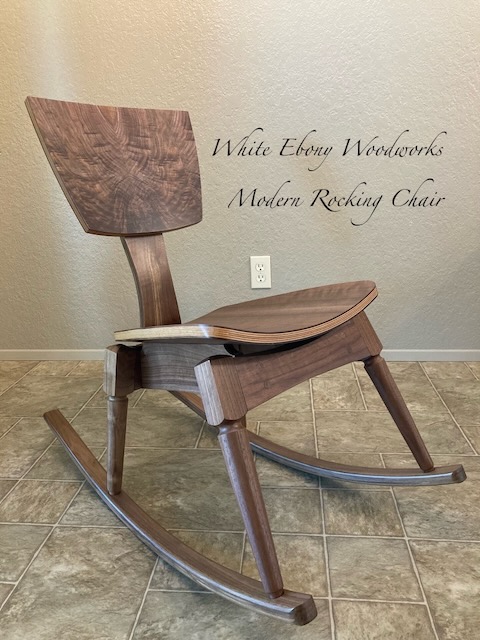 modern black walnut rocking chair